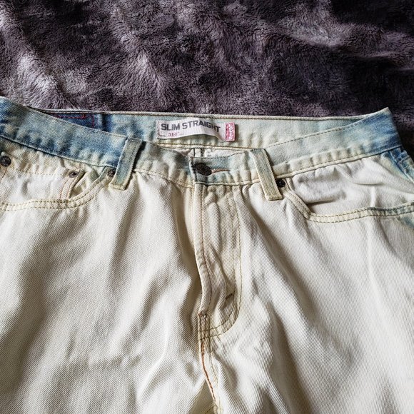 Levi's 514 Slim Straight 34x34 - Raw Hem Ombre Jeans - Picture 6 of 9